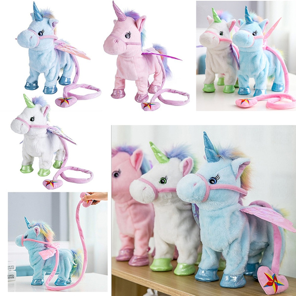 electric walking unicorn plush toy