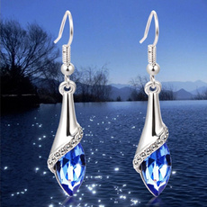 Fashion Chic ear ornaments glittering water drops gem earrings with diamond crystal tassel earrings