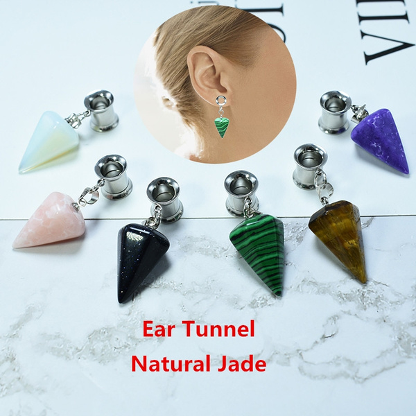 Jade plugs deals earrings