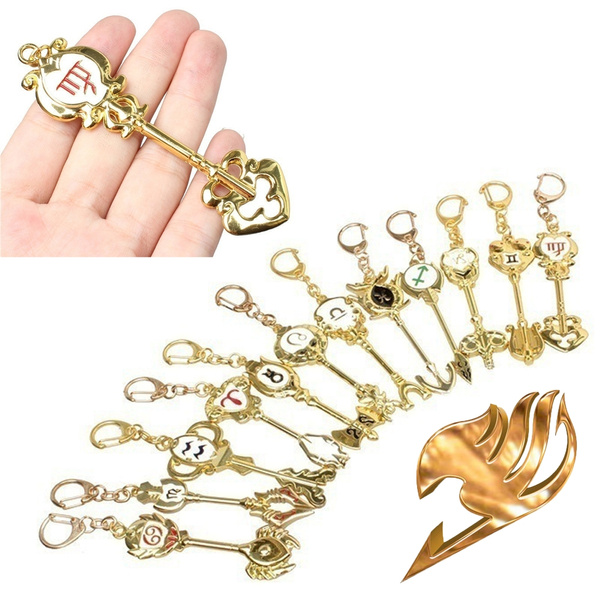 Anime Fairy Tail Lucy 12styles Fairy Tail Lucy The Twelve Constellations Cosplay Metal Keychain Heartfilia The Sign Of The Zodiac Alloy Key Pendant Wish