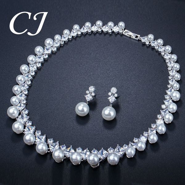 pearl and diamond bridal necklace