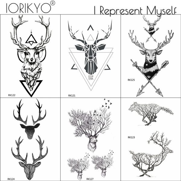 geometric moose tattoo