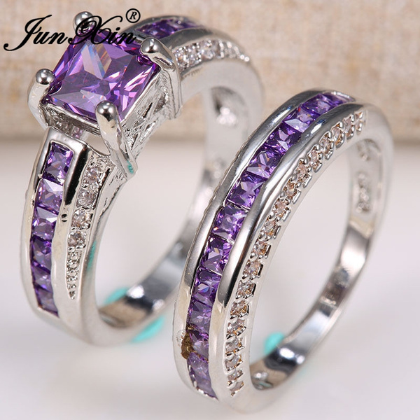 Junxin Exquisite Princess Cut 2.5ct Natural Gemstone Purple