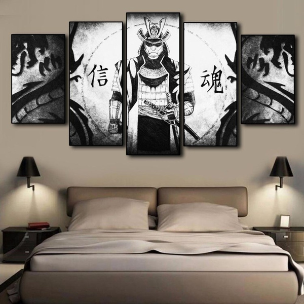 Japanese Warrior Samurai Art Painting Poster Canvas Home Print Wall Decor 