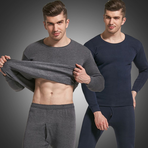Men Solid Thermal Underwear Set