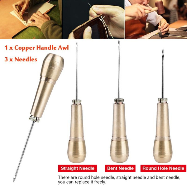 Leather Tent Canvas Sewing Awl Hand Stitcher Taper Leathercraft Needle Kit Tool 