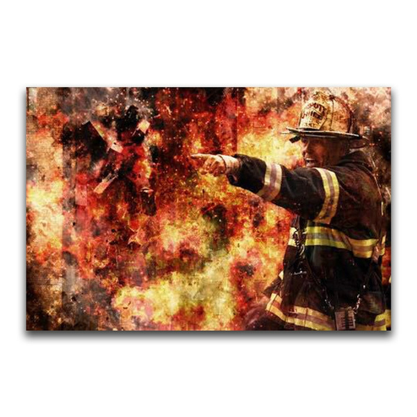 Fireman Wall Art 5d Diamond Painting Rhinestone Full Diamond