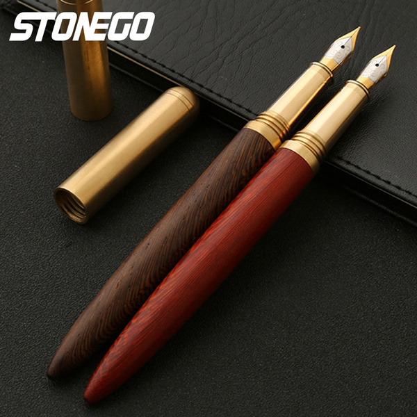 Fossil Wood/Ruthenium Fountain Pen Grifos Pens - Artemest