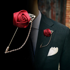 mens ties, brooches, Women jewelry, Rose