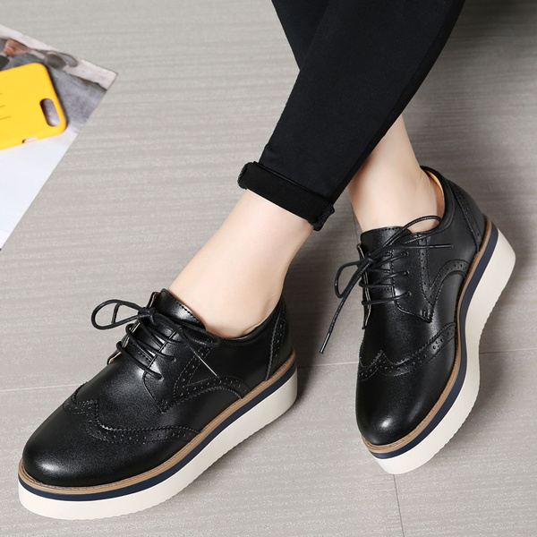 n Brogue Oxfords Women Shoes Black Brown Oxfords Shoes For Women Flats Moccasins Sapatos Femininos Zapatos Mujer