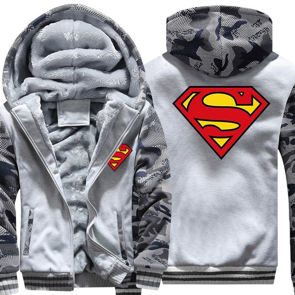 Mens superman zip up 2024 hoodie