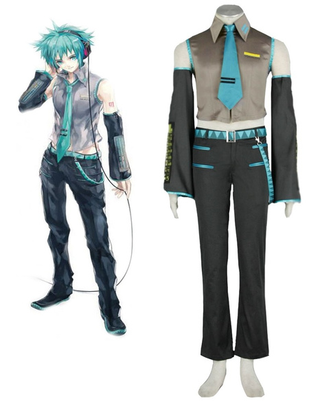 Hatsune Miku Cartoon Anime Hatsune Mikuo uniform Sexual transfer Miku Cosplay Halloween Man Female Cosplay Costume