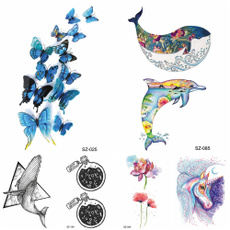 butterfly, tattoo, Flowers, Waterproof
