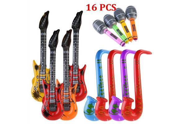 2x   85*30cm Inflatable Guitar Musical Instrument Toy Birthday Party Gift .vi 