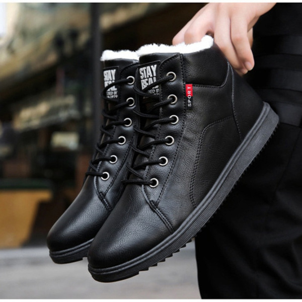 mens short winter boots with zipper