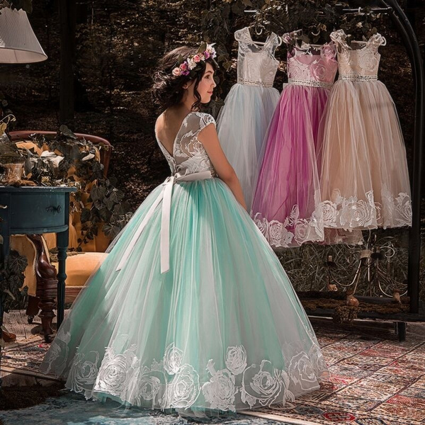 light green princess dress