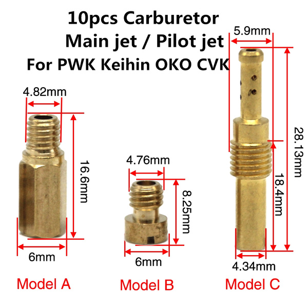 Keihin 10 Pcs Carburetor Main Jet Kit & 10pcs Set Slow/Pilot Jet For PWK Keihin OKO CVK 