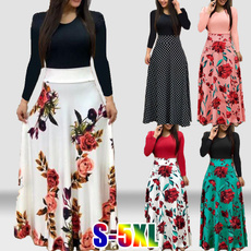 Women, long skirt, Flowers, high waist