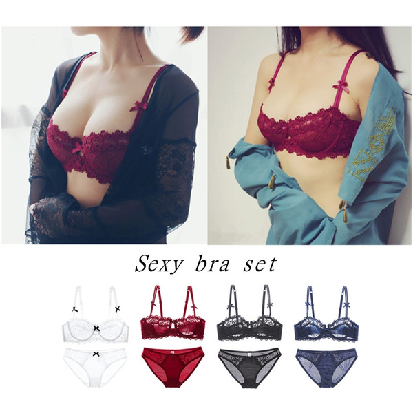  Bra for Women Sexy Lingerie Clear Back Bra Half Cup