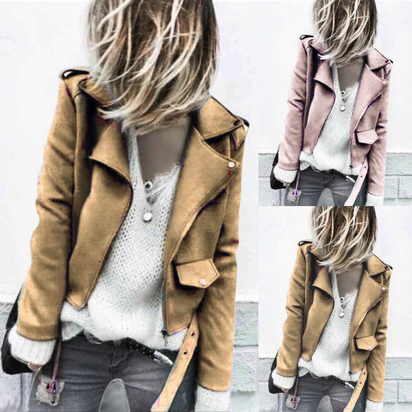 Women Fashion Ladies Sashes Button Solid Zippers giacche donna giubbotti  donna camperas de mujer giacca donna jassen women jaquetas femininas woman  jacket chaqueta mujer jacke damen chaquetas de mujer | Wish