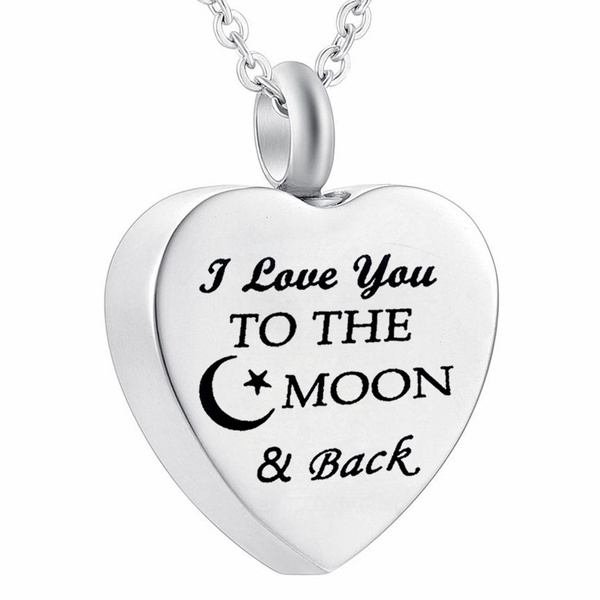 I love you to the hot sale moon and back urn necklace