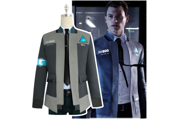 Detroit Become Human Connor RK800 Cosplay Costume Suit Outfit Mens Coat Jacket 
