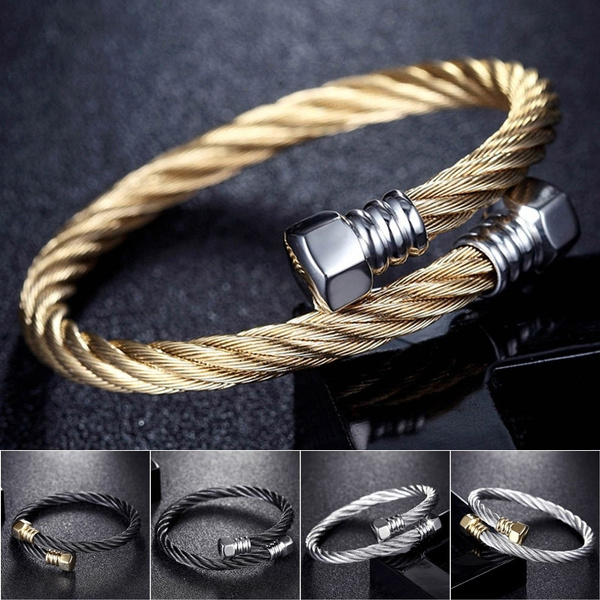 Cerruti 1881 CABLE bracelet for men black , Blue