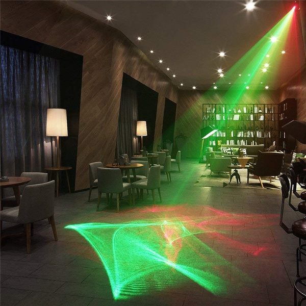 SUNY Party Lights Hardwired Sound Activated Laser Lights 8 RG Gobos Laser Light Show Galaxy Projector LED Ripple Wave Projector Indoor DJ Party Lights Xmas Disco Decor Holiday Event Laser Light Show 