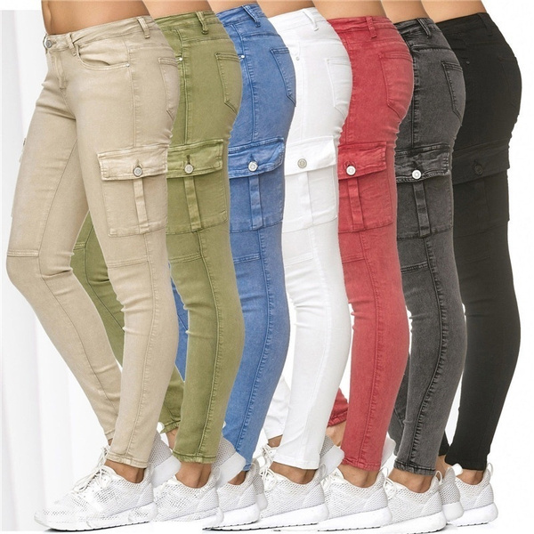 New Women Skinny High Waisted Jeans Femme Ladies Sport Stretch