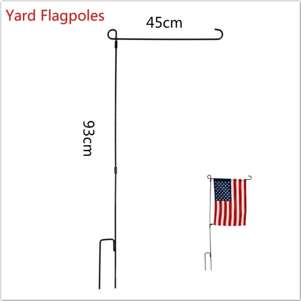 Home Garden Flag Stand Flagpole Black Wrought Iron Small Yard Pole Holder Wish - Large Garden Flag Stand