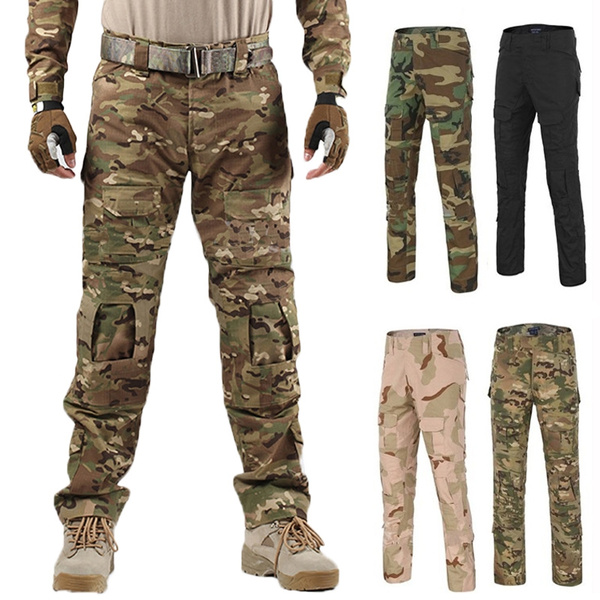 Tactical Camouflage Military Uniform Clothes Suit Men US Army Clothes Army  Combat Shirt  Cargo Pants with Elbow  Knee Pads  Wish