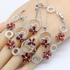 925silverjewelryset, flowerpendantnecklace, Hoop Earring, Jewelry