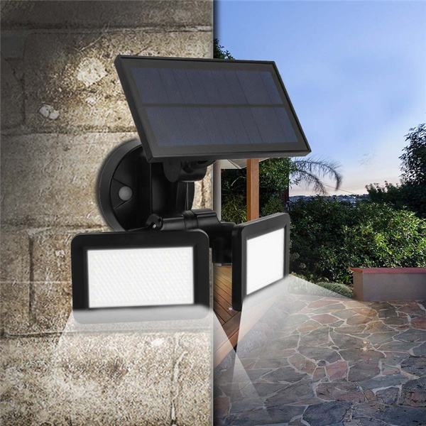 Dual Head Solar Powered Motion Sensor Light 450lm 2835smd 48led Upgraded Spotlights 3modes Adjustable 180 Degree Rotatable Waterproof Security Lights For Yard Garden Garage Patio Porch Deck Driveway Outsides Wall Dual Head Solar Powered Motion Sensor, Solar Outdoor Patio Deck Lights 48 Led