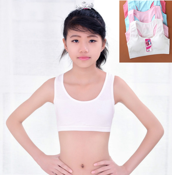 Teenage Student Underwear Cotton Bra Development Period Thin Section Small  Vest Girls Big Children Girls Small Underwear