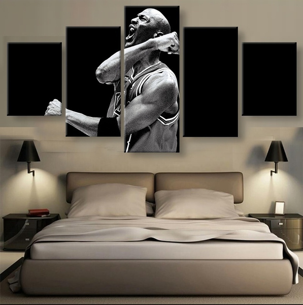 Unframed 5 Panel Michael Jordan Basketball Professional Athletes Modern Home Wall Decor Canvas Picture Art Hd Print Painting Canvas Art Wish