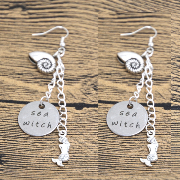 Argent Couleur Cristal Little Mermaid Inspired earringvillain Ursula SEA WITCH