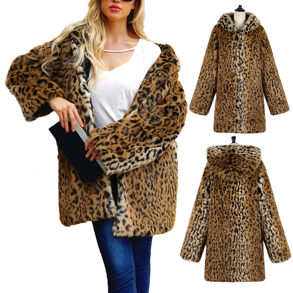 plus size leopard fur coat