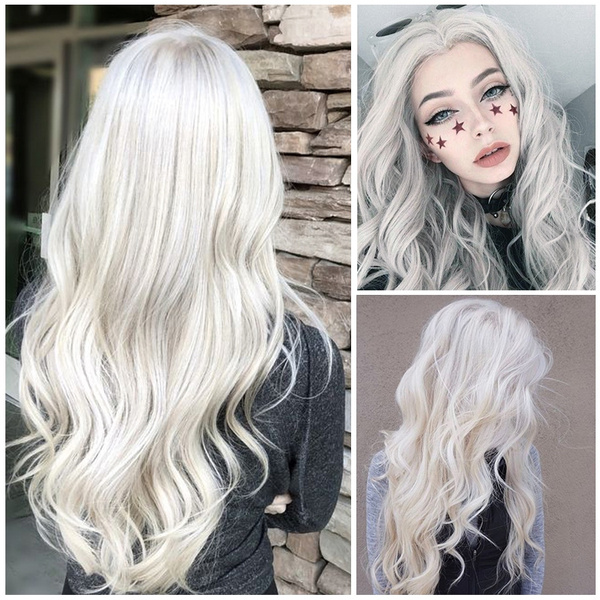 Middle Part Stylish Hair White