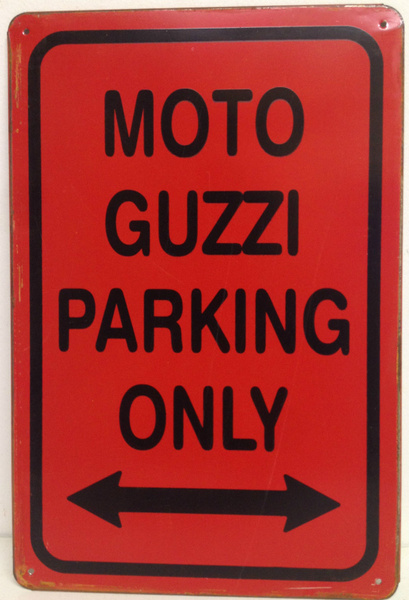 MOTO GUZZI PARKING METAL SIGN RUSTIC VINTAGE STYLE 8x10in 20x25cm garage 
