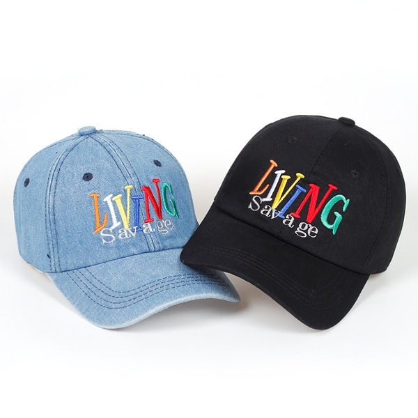 living single denim hat