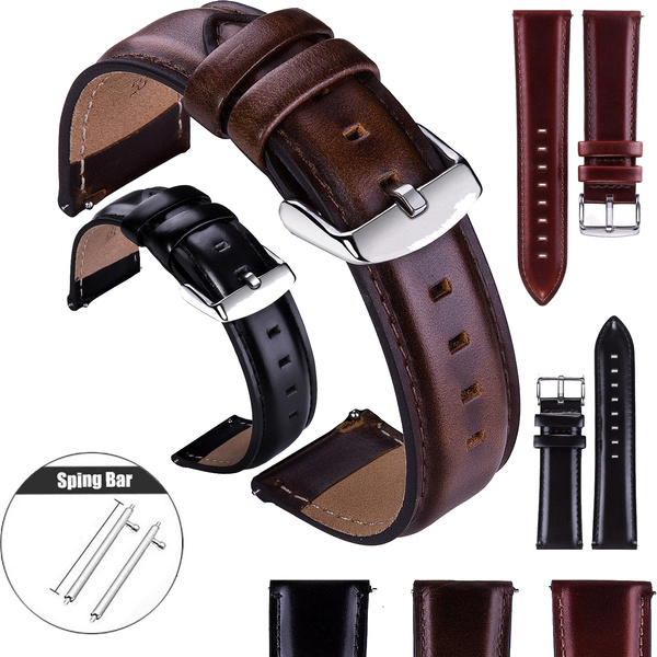 20 22mm Quick Release Leather Watch Band Wrist Strap Smart Watch | Wish