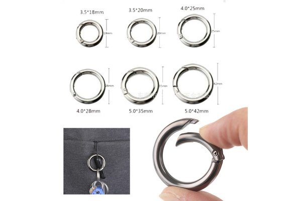 Details about   Titanium Round Carabiner Camping Spring Snap Clip Hook Keychains Key Ring Holder 