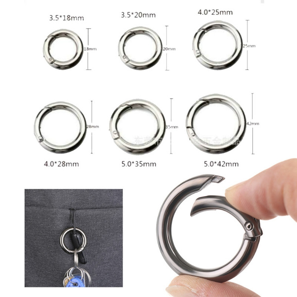 9 Styles 5 pcs Alloy Metal Spring Circle Of The Ring Round Hollow Carabiner  Camping Spring Snap Clip Hook Camping Tools Climbing Hiking Outdoor