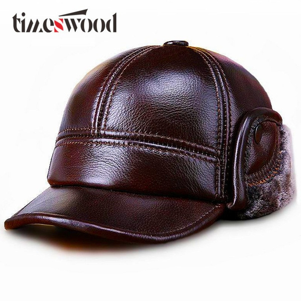 fitted leather caps