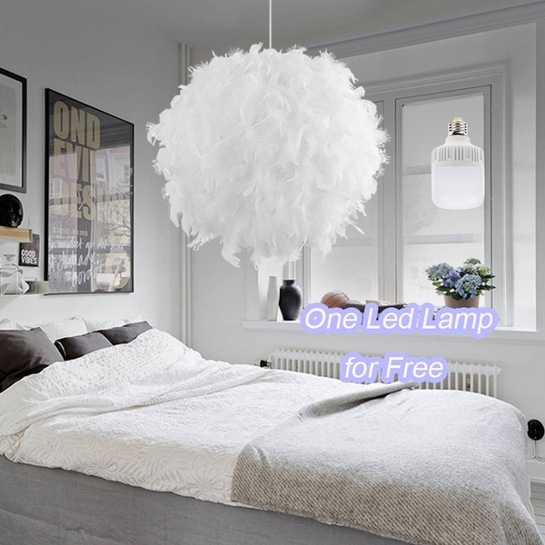 Large white best sale feather light shade