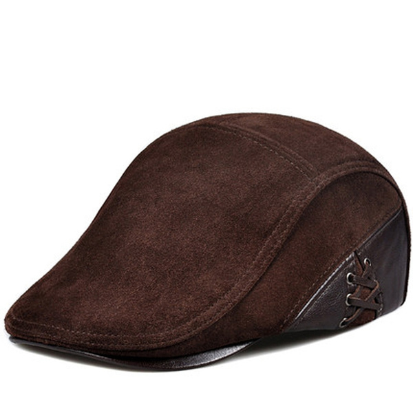 Genuine Leather Caps Beret Man Casual 