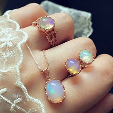 Necklace, Crystal, opals, Gemstone
