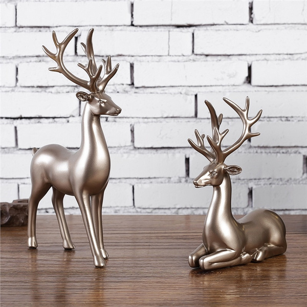 2pcs Artistic Resin Deer Decorations Elk Decor Aesthetic Classy