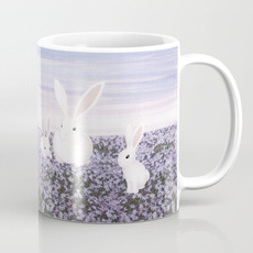 Coffee, Flowers, rabbit, flowercoffeemug