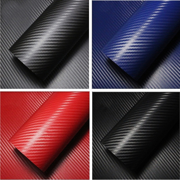 Red Carbon Fibre Vinyl Sheet Roll Film Waterproof Wrap Premium Carbon 
